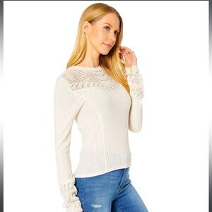 Free People Colette New with Tags - long sleeve sand XS top